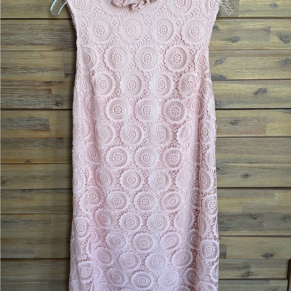 Preston & York Blush Pink Lace Midi Dress